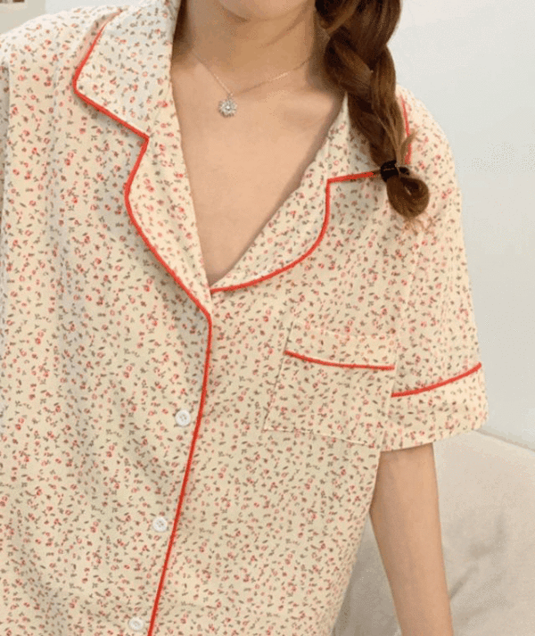 플라워 잔꽃 여름 잠옷 파자마세트 (2color)