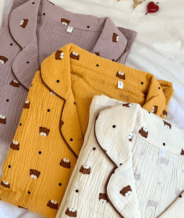 당일발송 쁘띠 베어 곰돌이 순면 잠옷 파자마세트 (3color)