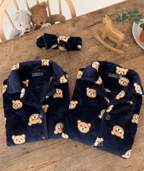 (8000장 돌파/후기보장) 44-110 고퀄 곰돌이 프리미엄 밍크 극세사 겨울 커플 수면 잠옷